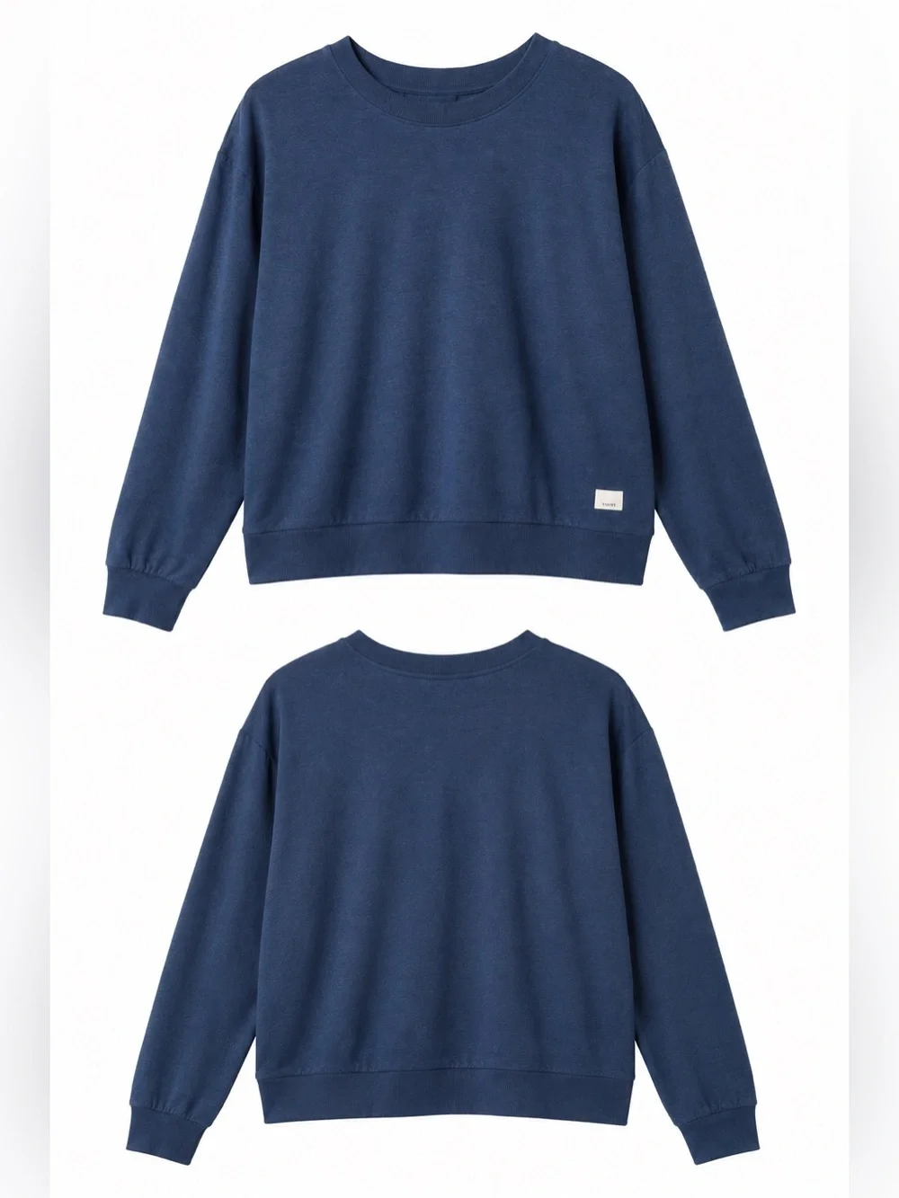 NWT Vuori Halo Modern Crew Sweatshirt Large Blue Heather Pullover Soft Stretch